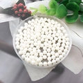 Lustrous white round ABS imitation pearls in a tray for DIY jewelry making and crafts - Round Bead without Hole (9105) / 1 Piece (5mm) / High Gloss Creamy White