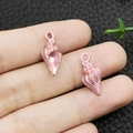 Pendentif conque en alliage rose doré avec texture en spirale pour bijoux DIY - Huile de Goutte Conque d'Océan Rose (8600)