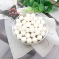 DIY pearlescent white ABS imitation pearls in a clear round box for jewelry making - Round Bead without Hole (9105) / 1 Piece/Pack (10mm) / High Gloss Creamy White