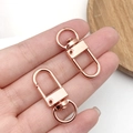Rose gold swivel lobster clasp with metal plating for DIY keychains and bag hooks - Rose Gold Oval Door Buckle (12774)