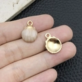 Pendentifs en coquillage crème à bord doré pour la création de bijoux DIY - Huile de Goutte Coquille d'Océan Blanc-Rose (8607)