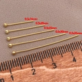 Dettaglio di spilli a testa sferica placcati oro 18K da 16mm a 35mm per gioielli DIY - Sfera 0,5 Perno 0,05 Lunghezza 16mm / Oro 18K