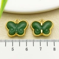 Golden butterfly pendant with green translucent wings and 15mm-18mm size reference - One 17x14mm 22222g 1.6g [green Glass Butterfly]