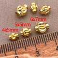 Detail of 18k gold-plated lantern beads in 4x5mm, 5x5mm, and 6x7mm sizes for DIY jewelry - 5x5mm / Gold