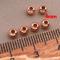 Λεπτομέρεια macro από χάλκινες χάντρες 4mm σε ροζ χρυσό για χειροποίητα κοσμήματα DIY - Στυλ Στρογγυλό 4mm / 4mm / Ροζ χρυσό