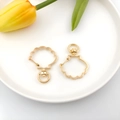 Set de dos cierres dorados en forma de concha con anillo giratorio para joyería artesanal - Concha (12807) / Oro KC