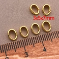 Makroansicht von 3x5x7mm 18K vergoldeten Kettenverschlüssen für DIY-Schmuckherstellung - Kleine Anhängerschlaufe 3x5x7mm / Gold