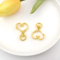 Set van twee gouden hartvormige karabijnsluitingen voor DIY-sieraden en sleutelhangers - Hart (12810)