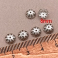 8mm silberne hohle Blüten-Perlenkappen für DIY-Schmuckherstellung Zubehör - 8mm / Weißgold