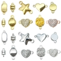 Magnetic jewelry clasps in heart, star, and rose shapes for DIY bracelet accessories - Mixed Style Pack (SN985)