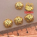 10mm 18K vergoldete filigrane Perlenkappen für DIY Schmuckherstellung im 5er-Set - 10mm / 18K Gold