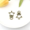 Vintage bronzen ster karabijnsluiting met draaibare ring voor DIY sieraden maken - Ster (12816)