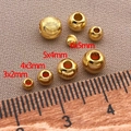 Detailed size chart for 18k gold plated textured round metal beads for DIY jewelry making - 1 Piece Of Copper Plated With 18k Gold / Cat's Eye Beads - 3x2 Holes 1.5mm [0.06g/0.06g/0.05g]