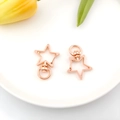 Roségouden stervormige sleutelhanger haak van zinklegering voor DIY sieraden maken - Ster (12819)