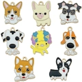 Set of 8 cute cartoon enamel dog charms for DIY bracelets jewelry making accessories - Enamel Little Dog Series (SN1208)