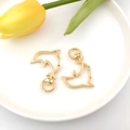 Gouden dolfijnvormige karabijnsluiting van zinklegering voor DIY-sleutelhanger - Dolfijn (12822)