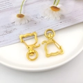 Gouden kat en theepot vormige wartel musketonhaken voor DIY sieraden maken - Kattenkop (12825)