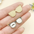 Golden and black glasses charms with Dad logo for Father's Day DIY jewelry making - Black Enamel Father's Day Moustache Glasses (23016)