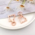 Roségouden karabijnstrikken in de vorm van een kattenkop voor DIY sieraden en sleutelhangers - Kattenkop (12829)