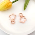 Roségouden karabijnsluiting in de vorm van kersenbloesem voor DIY sleutelhangers maken - Sakura (12839)