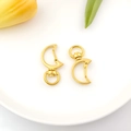 Gouden maanvormige draaibare karabijnsluiting voor DIY sieraden en sleutelhangers - Maan (12845)