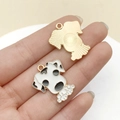 DIY dalmation dog charm with white enamel and black spots on gold alloy for bracelets - Black White Enamel Dalmatian (23000)