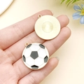 Soccer ball charm pendant with gold backing and enamel pattern for DIY jewelry - Enamel Soccer Style (18644) / 25x28mm