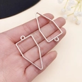 Colgantes geométricos plateados de pentágono para joyería DIY de resina, set de 2 piezas - Bisel de Marco de Bala (22245)