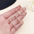 Colgantes rectangulares de plata para hacer joyas de resina DIY sujetos a mano - Marco Rectangular Pequeño (22247)