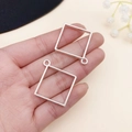 Colgantes cuadrados geométricos de aleación plateada para la creación de joyas DIY - Marco Cuadrado Pequeño (22258)