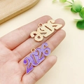 Colgante del año 2026 en esmalte púrpura y acabado dorado para joyería DIY - Grande 18x37mm / Púrpura