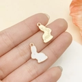 DIY Easter bunny pendants with gold brushed finish and white enamel for jewelry making - White Rabbit Style (9945)