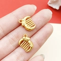 Pendentifs en forme de peigne doré pour bijoux DIY avec finition mate et cœur - Pendentif Peigne Cœur Double Bonheur (22768) / 15x12mm