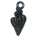Vintage zilveren schelp hanger voor DIY sieraden maken en ketting accessoires - Zwarte Wulk (8603)