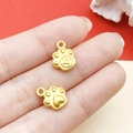 Pendentifs pattes d'animaux dorés avec motifs cœur et pièce pour bijoux DIY créatifs - Pendentif Patte de Chat de Chance Pièce de Cuivre (22774) / 12x10mm