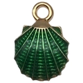 Smaragdgroene schelphanger met goudkleurige rand voor DIY-sieraden en halskettingen - Groene Schelp (8606)