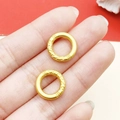 Perles cylindriques en or mat avec motifs de nuages gaufrés pour bijoux DIY - Accessoire Petit Anneau de l'Univers (22776) / 14x14mm
