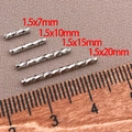 Dettaglio di tubi metallici argentati taglio diamante in lunghezze da 7 mm a 20 mm - 1.5x7mm / Oro Bianco