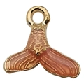 Roze en gouden zeemeerminstaart hanger met emaille en ophangoog voor DIY-sieraden - Roze Vissenstaart (10968)