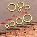Comparaison détaillée des anneaux plaqués or de 4mm à 10mm avec échelle de mesure règle - 4mm / Or 18K