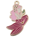 Roze en paarse zeemeermin hanger met emaille coating voor het maken van DIY-sieraden creaties - Roze Zeemeermin (14927)