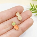 Cute enamel carrot alloy charm with orange finish and gold metal base for DIY jewelry - Small Orange Carrot (15x6mm) (23080)