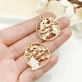 Cute bunny and cherry blossom enamel wreath pendants for DIY jewelry making - KC Gold White Enamel Floral Rabbit Wreath