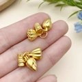 Ciondoli a forma di loto dorati opachi per la creazione di collane e braccialetti DIY - Set Semi e Capsule di Loto a Tre Vie Semplice (22790) / 22x15mm