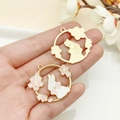 Cute bunny and sakura enamel charm in gold finish for DIY jewelry and keychain making - KC Gold White Enamel Bowknot Flower Rabbit Wreath