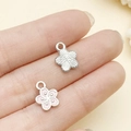 Pink cherry blossom alloy charms with enamel finish for DIY jewelry making - Small Cherry Blossom (21911)
