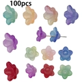 Set van 100 kleurrijke acryl bloemkralen met verloop voor DIY sieraden en creatieve hobby - Willekeurige 7 Stijlen Mix Set (SN1350)