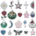 Diverse goudkleurige emaille bedeltjes in zon- en maanvormen voor doe-het-zelf sieraden - Gemengde Emaille Veelkleurige Stijl (SN1104)