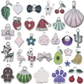 Gevarieerde set kleurrijke emaille bedeltjes voor DIY armbanden met fruit en dieren - Gemengde Emaille Veelkleurige Stijl (SN1101)