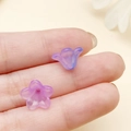 Lila acryl bloembedeltjes met matte textuur voor DIY-sieraden en creatief knutselen - Paars Blauw Gradiënt (22011)